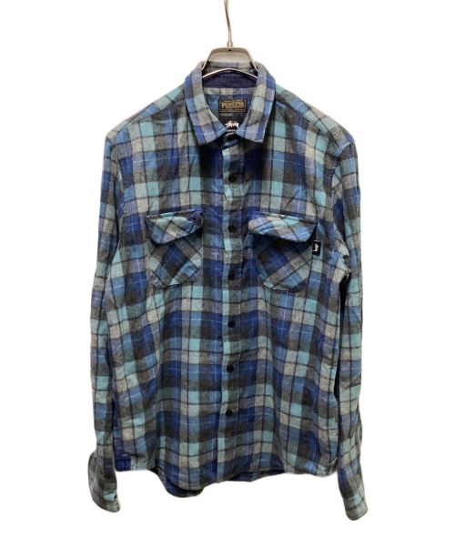 stussy（ステューシー）stussy (ステューシー) PENDLETON (ペンドルトン) ネルシャツ ブルー サイズ:Mの古着・服飾アイテム