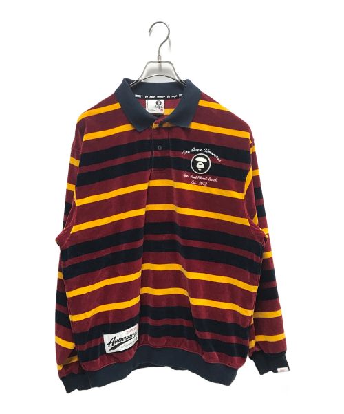 Aape BY A BATHING APE（エーエイプ バイ アベイシングエイプ）Aape BY A BATHING APE (エーエイプ バイ アベイシングエイプ) VELVET SWEAT レッド サイズ:Mの古着・服飾アイテム