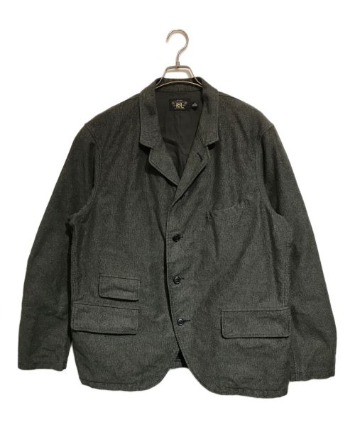 RRL（ダブルアールエル）RRL (ダブルアールエル) STRIPED COTTON JACKET グレー サイズ:XLの古着・服飾アイテム