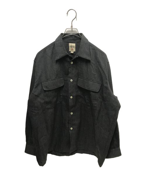 OLD STUSSY（オールドステューシー）old stussy (オールドステューシー) stitch design shirts グレー サイズ:Mの古着・服飾アイテム