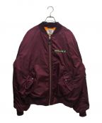 PALACEパレス）の古着「PEZ PEZMAN MA1 JACKET」｜バーガンディー