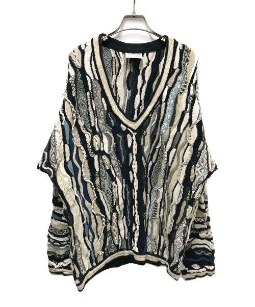 Coogi（クージー）Coogi (クージー) Vネック3Dニット グレー サイズ:XLTの古着・服飾アイテム