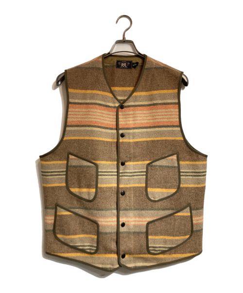 RRL（ダブルアールエル）RRL (ダブルアールエル) MEDFORD BLANKET STRIPE VEST ブラウン サイズ:XLの古着・服飾アイテム