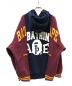 A BATHING APE (アベイシングエイプ) Badges Color Blocking Hoodie ネイビー サイズ:XL：17000円