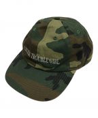 KOWGAコウガ）の古着「LITTLE TROUBLE GIRL CAMO CAP」｜オリーブ