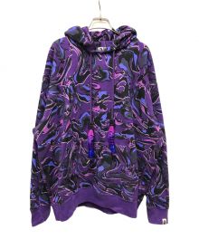 A BATHING APE（アベイシングエイプ）の古着「MARBLING CAMO RELAXED FIT PULLOVER HOODIE」｜パープル