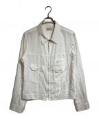 BED J.W. FORDベッドフォード）の古着「Front zip shirts blouson」｜ホワイト