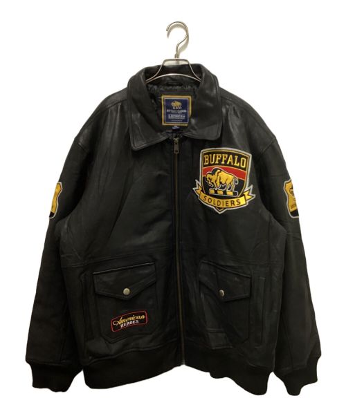 BUFFALO SOLDIERS（バッファロー ソルジャーズ）BUFFALO SOLDIERS (バッファロー ソルジャーズ) レザースタジャン ブラック サイズ:2XLの古着・服飾アイテム