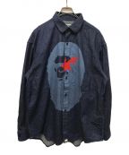 A BATHING APEアベイシングエイプ）の古着「STA APE HEAD RELAXED FIT DENIM L/S SHIRTS」｜インディゴ