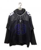 A BATHING APEアベイシングエイプ）の古着「LAYERED SLEEVES FOOTBALL JERSEY」｜ブラック