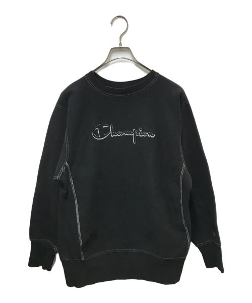 Champion（チャンピオン）Champion (チャンピオン) 後染めリバースウィーブスウェット ブラック サイズ:Lの古着・服飾アイテム