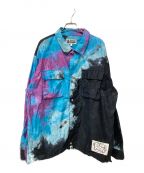 A BATHING APEアベイシングエイプ）の古着「TIE DYE RELAXED FIT CPO SHIRTS」｜ブルー