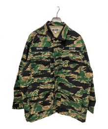 A BATHING APE（アベイシングエイプ）の古着「タイガーカモシャツ」｜グリーン