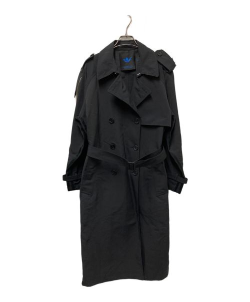 adidas（アディダス）adidas (アディダス) SLEEK LOOSE FIT LONG TRENCH COAT ブラック サイズ:XSの古着・服飾アイテム