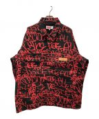 SUPREME×COMME des GARCONS SHIRTシュプリーム×コムデギャルソンシャツ）の古着「Painted Canvas Chore Coat」｜ブラック×レッド