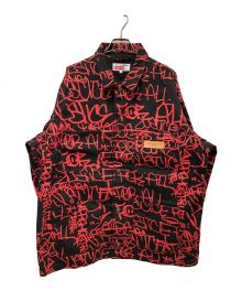 SUPREME×COMME des GARCONS SHIRT（シュプリーム×コムデギャルソンシャツ）の古着「Painted Canvas Chore Coat」｜ブラック×レッド