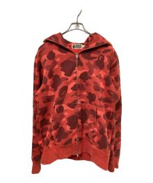 A BATHING APE（アベイシングエイプ）の古着「tiger shark full zip hoodie」｜レッド