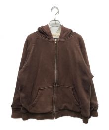 OLD STUSSY（オールドステューシー）の古着「90`Sバックロゴ裏サーマルジップフーディ」｜ブラウン