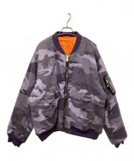 F.M.C.D (エフ エム シー ディー) EVANGELION (エヴァンゲリオン) DOUBLE FACE PADDED BOMBER JACKET パープル サイズ:MEDIUM