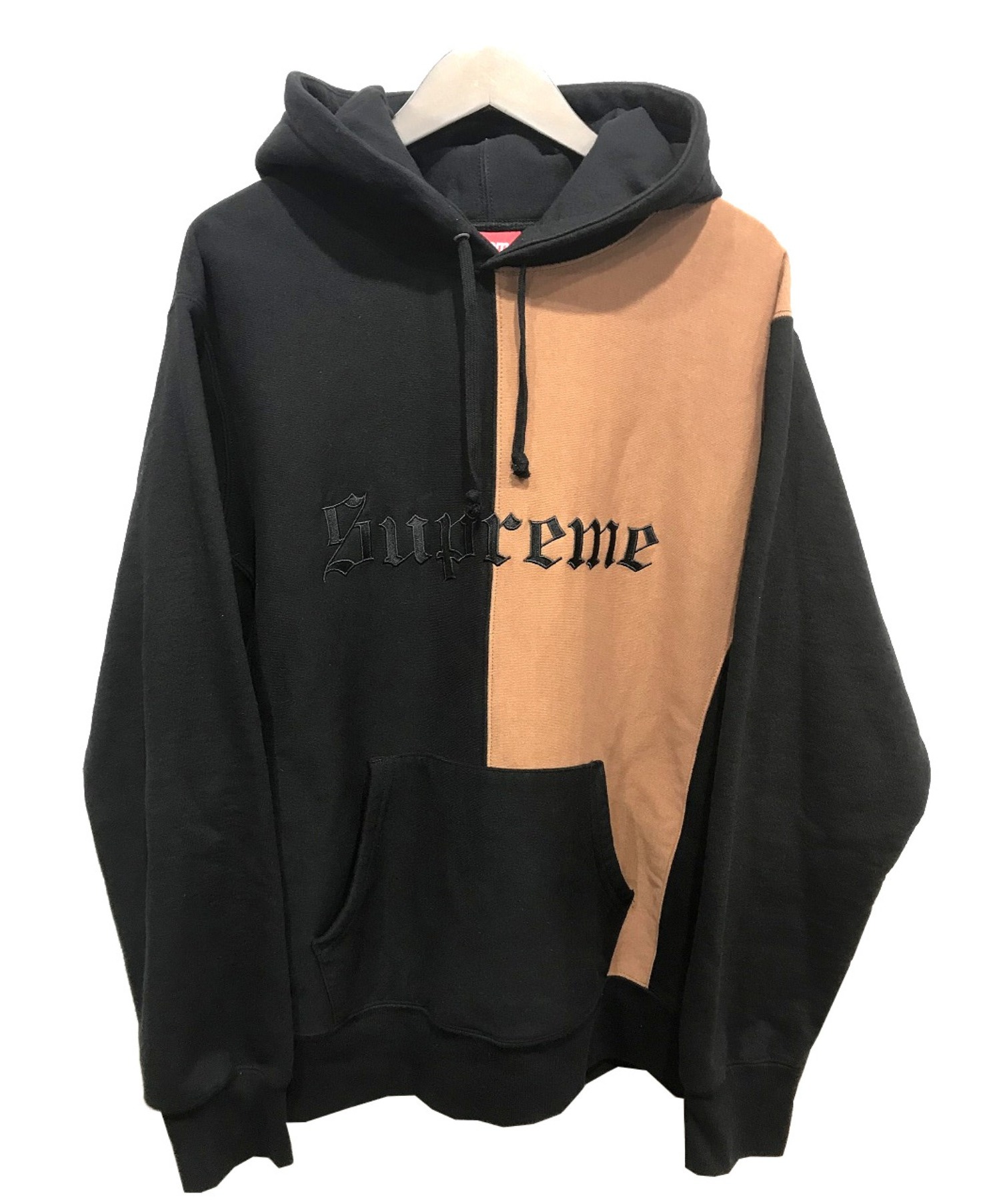 supreme split old english hooded sweatshirt