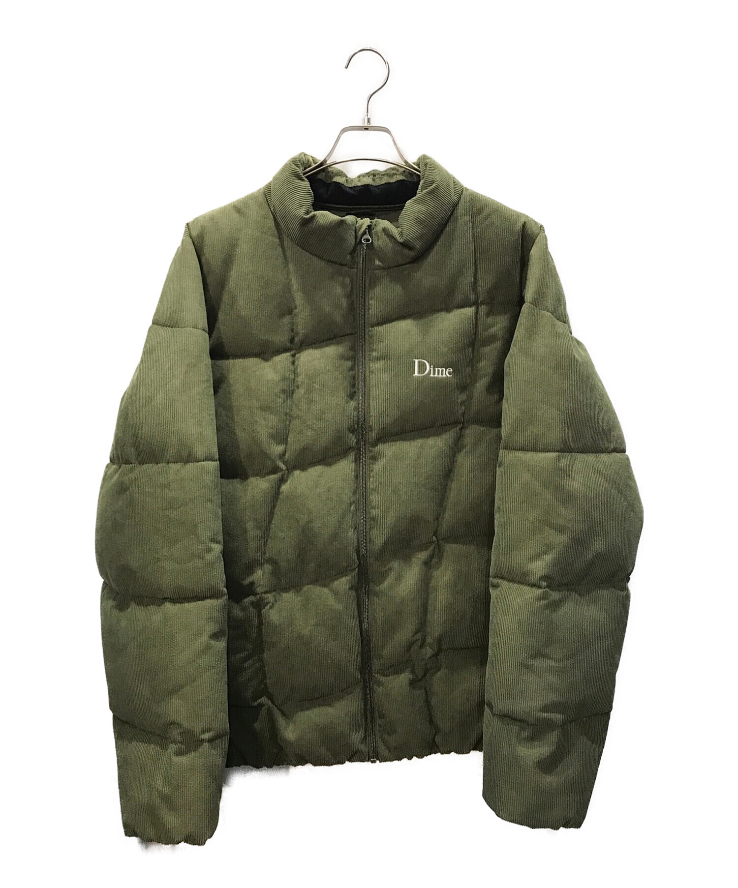 Dime CORDUROY WAVE PUFFER JACKET オリーブ XL ジャケット/アウター