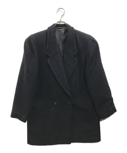 DAKS（ダックス）DAKS (ダックス) ウールカシミヤ混ダブルコート ブラック サイズ:9の古着・服飾アイテム