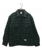 BEDWIN × WOOLRICHベドウィン×ウールリッチ）の古着「BUFFALO CHECK PADDED JACKET ウールチェックジャケット」｜グリーン