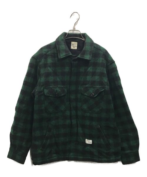 BEDWIN × WOOLRICH（ベドウィン×ウールリッチ）BEDWIN × WOOLRICH (ベドウィン×ウールリッチ) BUFFALO CHECK PADDED JACKET ウールチェックジャケット グリーン サイズ:3の古着・服飾アイテム