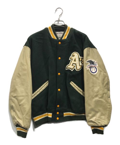 DeLong（デロング）DeLONG (デロング) 80's MLB スタジャン グリーン サイズ:Lの古着・服飾アイテム