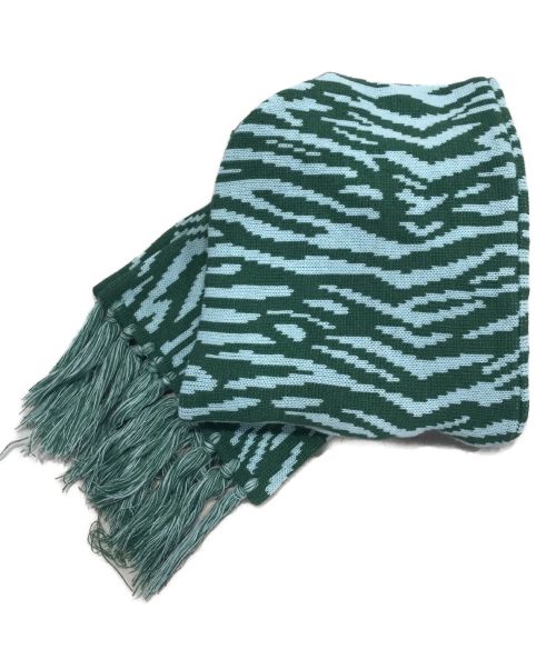 BoTT（ボット）BoTT (ボット) Zebra Hood Scarf フーデットマフラー グリーンの古着・服飾アイテム