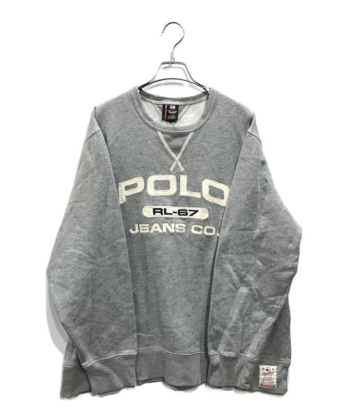 POLO JEANS CO.（ポロジーンズカンパニー）POLO JEANS CO. (ポロジーンズカンパニー) 90's両ガゼットロゴワッペンスウェット グレー サイズ:Lの古着・服飾アイテム