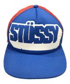 stussyステューシー）の古着「90'sメッシュキャップ」｜レッド×ブルー