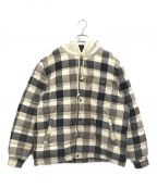 KITHキス）の古着「STERLING QUILTED SHIRT PUFFER チェックパフジャケット」｜アイボリー