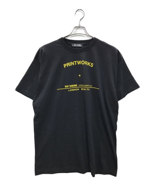 RAF SIMONS（ラフシモンズ）RAF SIMONS (ラフシモンズ) 23SS PRINTWORKS ツアー Tシャツ ブラック サイズ:Mの古着・服飾アイテム