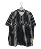 Chillin'チリン）の古着「STRIPE BASEBALL SHIRTSベースボールシャツ」｜ブラック