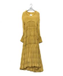 Ameri（アメリ）の古着「SHIRRING PLEATS DRESS」｜イエロー