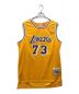 MITCHELL & NESS（ミッチェルアンドネス）の古着「#77 ロッドマン LAKERS ゲームシャツ」｜イエロー×パープル