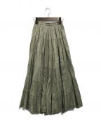 MARIHAマリハ）の古着「インド綿ロングスカート」｜グリーン