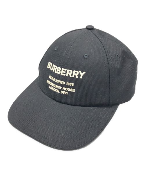 BURBERRY（バーバリー）BURBERRY (バーバリー) ホースフェリーモチーフ コットンツイル ベースボールキャップ ブラックの古着・服飾アイテム