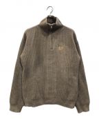 mahagridマハグリッド）の古着「CREST HALF ZIP KNIT ハーフジップニット」｜ブラウン