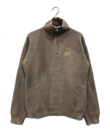 mahagrid（マハグリッド）の古着「CREST HALF ZIP KNIT ハーフジップニット」｜ブラウン