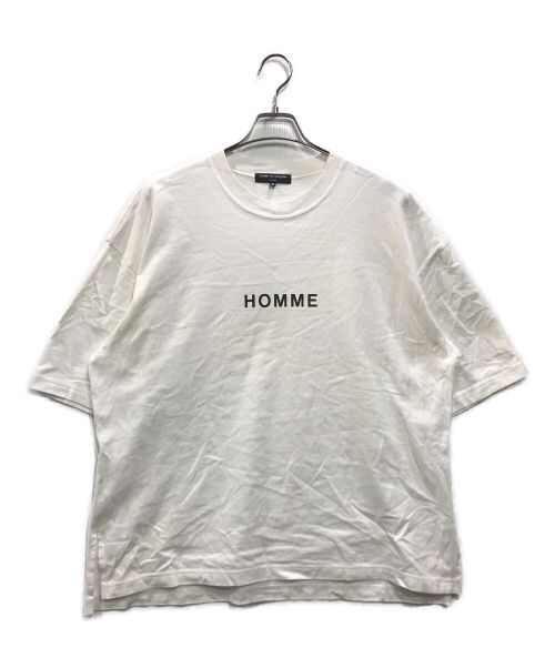 COMME des GARCONS HOMME（コムデギャルソン オム）COMME des GARCONS HOMME (コムデギャルソン オム) 綿度詰天竺 製品プリント Tシャツ ホワイト サイズ:Mの古着・服飾アイテム