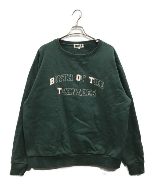 BoTT（ボット）BoTT (ボット) 21AW College Crew Neckスウェット グリーン サイズ:XLの古着・服飾アイテム