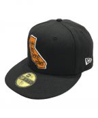 stussyステューシー）の古着「WISH YOU HERE NEW ERA CAP」｜ブラック