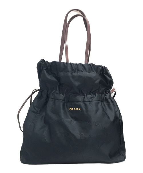 PRADA（プラダ）PRADA (プラダ) ロゴナイロントートバッグ ブラックの古着・服飾アイテム