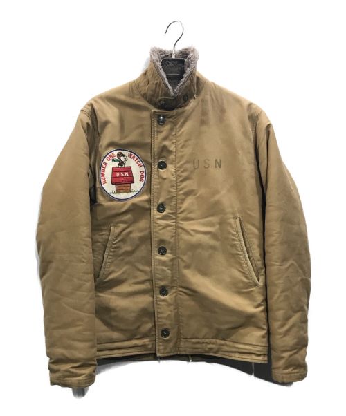 BUZZ RICKSON'S（バズリクソンズ）Buzz Rickson's (バズリクソンズ) PEANUTS (ピーナッツ) N-1 DECK JACKET ” NAVY DEPARTMENT ” ” G-1 SNOOPY PATCH ” ブラウン サイズ:Lの古着・服飾アイテム