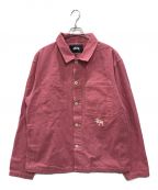 stussyステューシー）の古着「CANVAS SHOP JACKET」｜ピンク