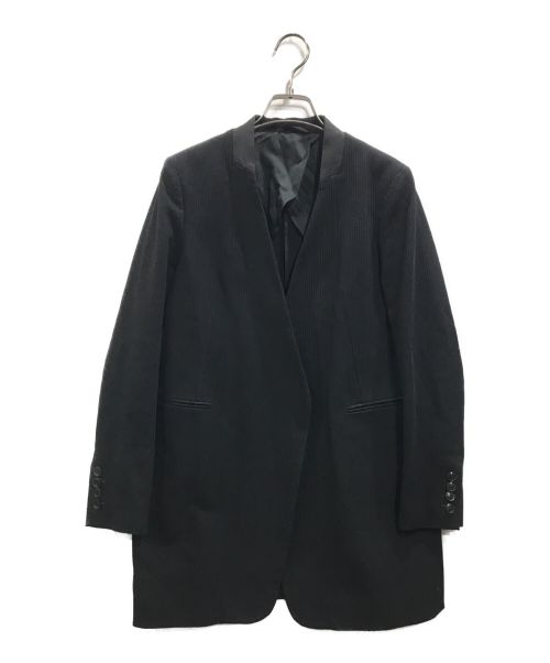 BACCA（バッカ）BACCA (バッカ) コットンピケ ノーカラーロングジャケット ブラック サイズ:34の古着・服飾アイテム