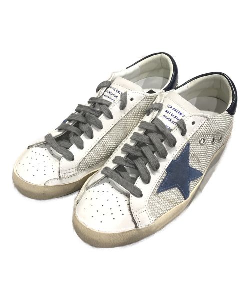 GOLDEN GOOSE（ゴールデングース）GOLDEN GOOSE (ゴールデングース) SUPERSTAR ローカットスニーカー ホワイト×ブルー サイズ:40の古着・服飾アイテム