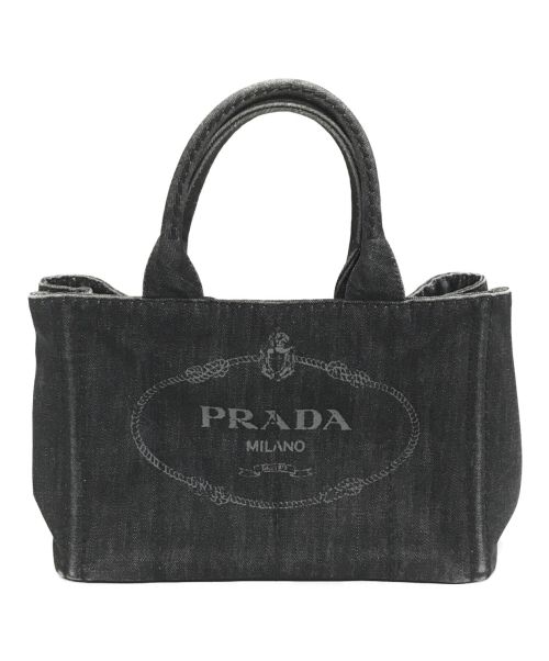 PRADA（プラダ）PRADA (プラダ) カナパ2WAYデニムバッグ ブラックの古着・服飾アイテム